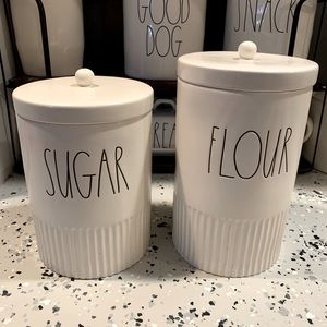 Rae Dunn artisan Flour & Sugar canister set